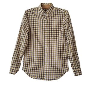 J.CREW Mens XS Light Weight Shirt Button Down Long Sleeve Plaid Yellow Blue